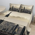thumbnail image 2 of Ambesonne United States Fitted & Top Sheet Set with Shams, NYC Winter Time, Beige Grey, 2 of 8