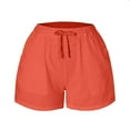thumbnail image 4 of Bmisegm Womens 5 Inch Inseam Drawstring Linen Blend Short Pants for Women Orange XXL, 4 of 7
