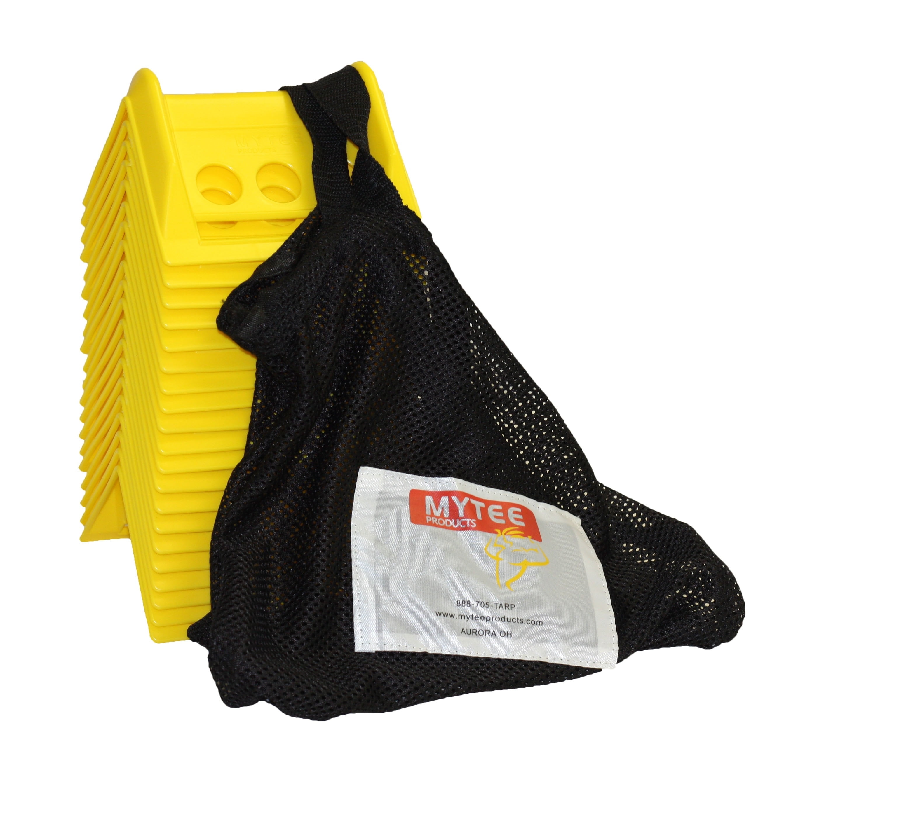 Flatbed Edge Protectors Kit - 20 Pack Yellow Plastic Corner Protectors (4" x 6") & 20 Pack Blue Plastic Corner Protectors (4" x 10") with Carrying Bag