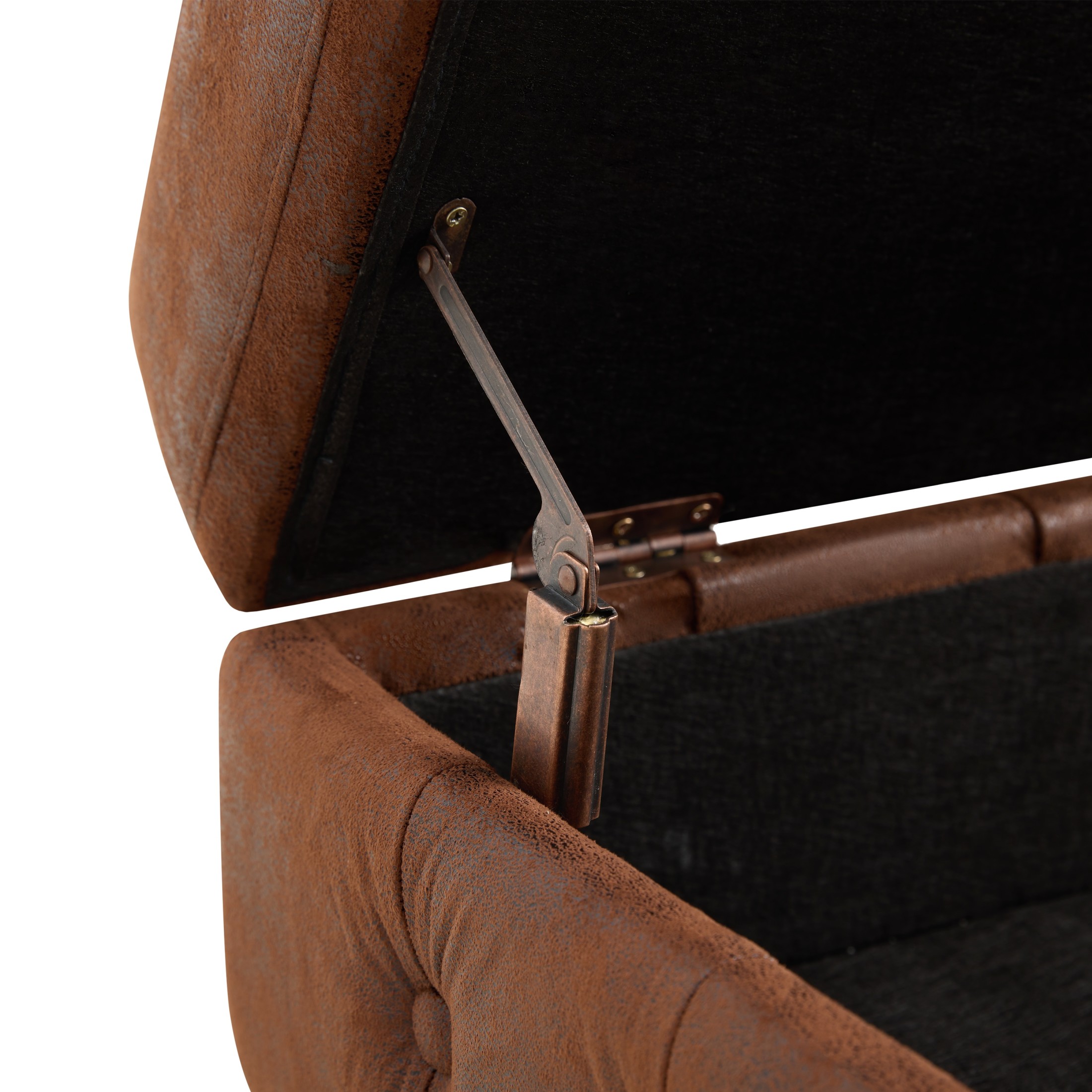 Christopher Knight Home Modern Rectangle Storage Ottoman, Tufted Faux Suede Footrest, Wood Legs, Brown