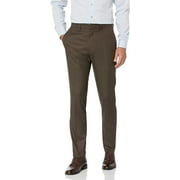 Kenneth Cole Reaction Men's Slim Fit Shadow Check Dress Pants Brown Size 34X34