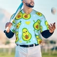 thumbnail image 6 of Balery Cartoon Avocado Baseball Jersey for Men Casual Button Down Shirts Short Sleeve Active Team Sports Uniform-Large, 6 of 9