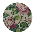 thumbnail image 4 of WYYP Flowers Leaves Intricate Detail Round Tablecloth for Picnic Dining Kitchen Farmhouse 100% Polyester Fiber with Elastic Edge White, 4 of 8