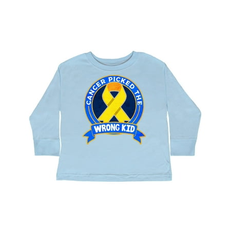 

Inktastic Childhood Cancer Pediatric Cancer Ribbon Gift Toddler Boy or Toddler Girl Long Sleeve T-Shirt