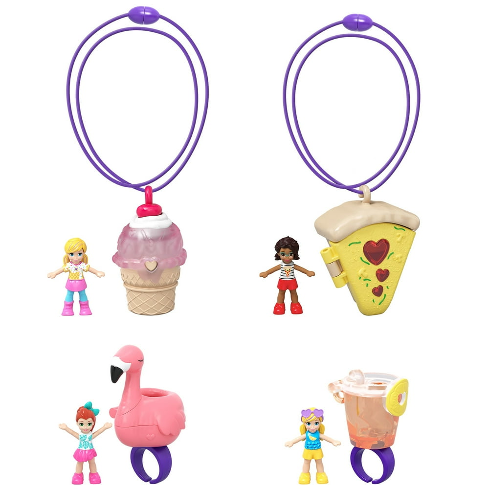 Polly Pocket Tiny Takeaways 4Pack 2 Rings And 2 Necklaces Walmart