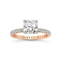 2 Carat IGI Certified Radiant Shape Lab Grown Diamond Engagement Ring | 14K Rose Gold | Claire Full Eternity Lab Diamond Ring | FG-VS1-VS2 Quality Friendly Diamonds