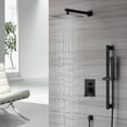 thumbnail image 6 of Boyel Living 10 inches Rain Shower System Wall Mount Dual Shower Heads with Adjustable Handheld Shower Matte Black, 6 of 10