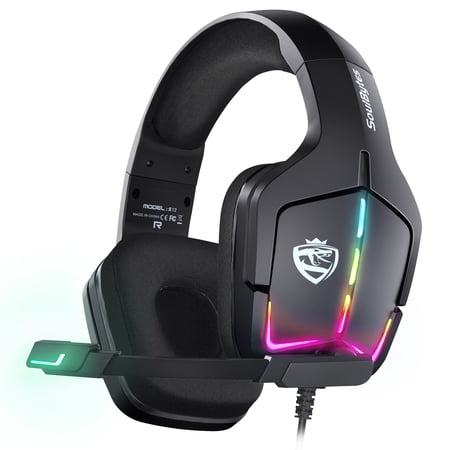 Gaming Headset for Switch PC Laptop Surround Sound RGB Gaming Headphones with Noise Canceling Microphone 50MM Dynamic Drivers 3.5MM Audio Jack Black Gaming Headset for Switch PC Laptop Surround Sound RGB Gaming Headphones with Noise Canceling Microphone 50MM Dynamic Drivers 3.5MM Audio Jack Black