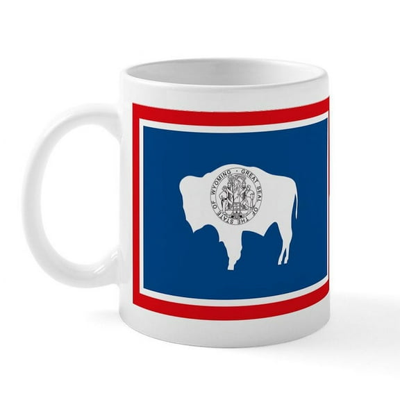 CafePress - Wyoming Flag Mug - 11 oz Ceramic Mug - Novelty Coffee Tea Cup