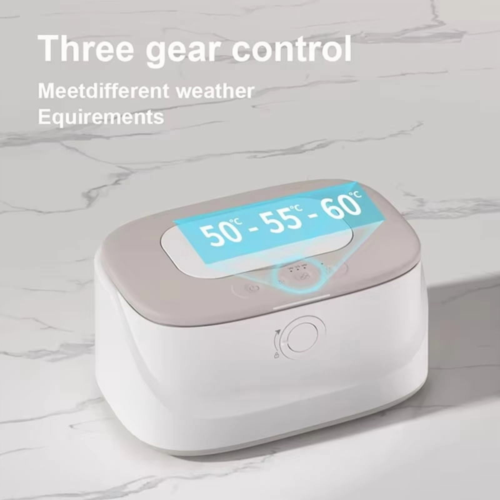 Portable Baby Wipes Warmer with USB Interface,3 Adjustable Gears, Night Light,Car-Friendly Thermostatic Wet Wipe Heater
