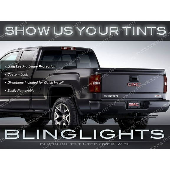 For GMC Sierra Tinted Tail Lamps Lights Smoked Overlay Kit Film Protection