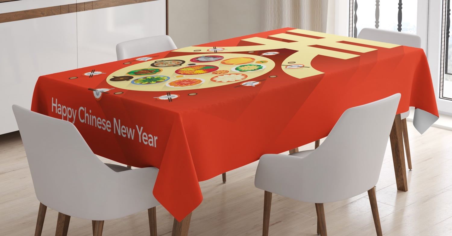 Tablecloth New Year Rectangle Tablecloths Tablecloth Decorative Table Cover for Picnic Banquet Party Kitchen Dining Room 