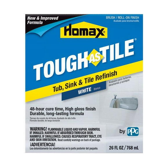 1 Pc, Homax Tough As Tile Gloss White Tub And Tile Refinishing Kit Interior 26 Oz