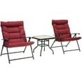 thumbnail image 3 of Patio Premier 3pc Folding Set with Cushions, Black Frame, Aqua Cushions, 3 of 27