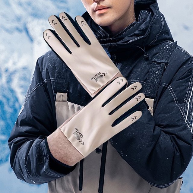 Guantes de poliéster, juegos de colchas y cubrecamas, invierno y otoño, forro polar grueso, cálido, unisex, para deportes al aire libre, resistentes al frío, pantalla táctil, guantes térmicos para con
