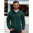 thumbnail image 2 of COOFANDY Men 1/4 Zip Sweatshirt Long Sleeve Stand Collar Henley Button V Neck Casual Knit Pullover with Pocket, 2 of 6