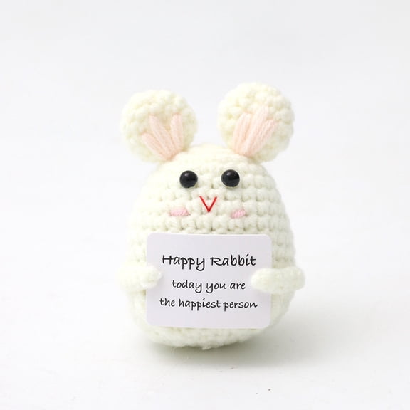 Handmade Mini Positive Crochet Animal, Cute Crochet Animals Stuff Funny Knitted Wool Handwoven Ornaments, Emotional Support Crochet Unique Birthday Gift for Animal Lovers Friends Women