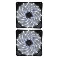 thumbnail image 2 of Seitruly Ventiladores con cubierta LED ultra silenciosos Moda Iluminar LED Refrigeración Anti- PC Computadora Disipador de calor Ventilador blanco 2Conjunto, 2 of 6