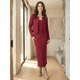 thumbnail image 2 of Set de Vestido y Suéter, Conjunto Elegante Stretch, Vestido con Abertura Suéter Ligero para Mujer, 2 of 5