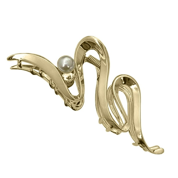 Pinzas para el pelo Pinzas grandes con perlas Pinzas metálicas antideslizantes Pinzas plateadas y doradas Accesorios para el cabello de fijación fuerte para mujeres y niñas Accesorios para el cabello