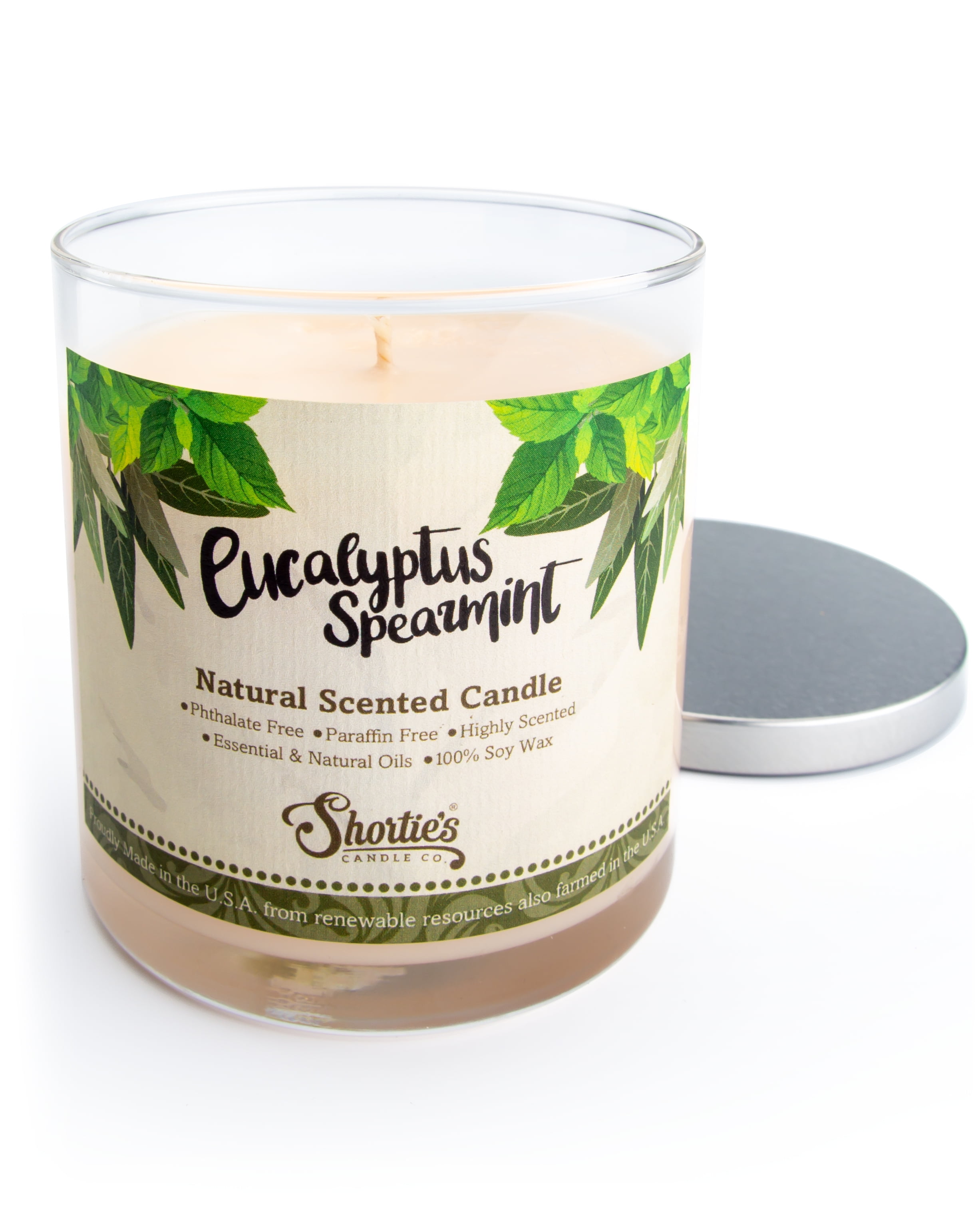 Eucalyptus Spearmint Scented Natural Soy Candle, Essential Fragrance ...