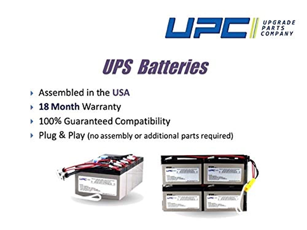 RBC55-UPC Replacement Battery by UPC Upgrade Parts Company for UPS Models: SUA3000XL, DLA2200, SUA3000, SUA2200, SUA3000XL, SUA5000R5TXFMR (2), SUA5000RMI5U (2), SUA5000RMT5U (2) - image 2 of 4