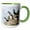 Green/White, variant on 3drose, Group of Atlantic Puffins on Mykines, Faroe Islands, Denmark, 11oz Mug