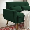 thumbnail image 5 of Tornama Mid-Century Modern Stylish Linen Fabric Tufted Design Small Loveseat, Green, 5 of 10