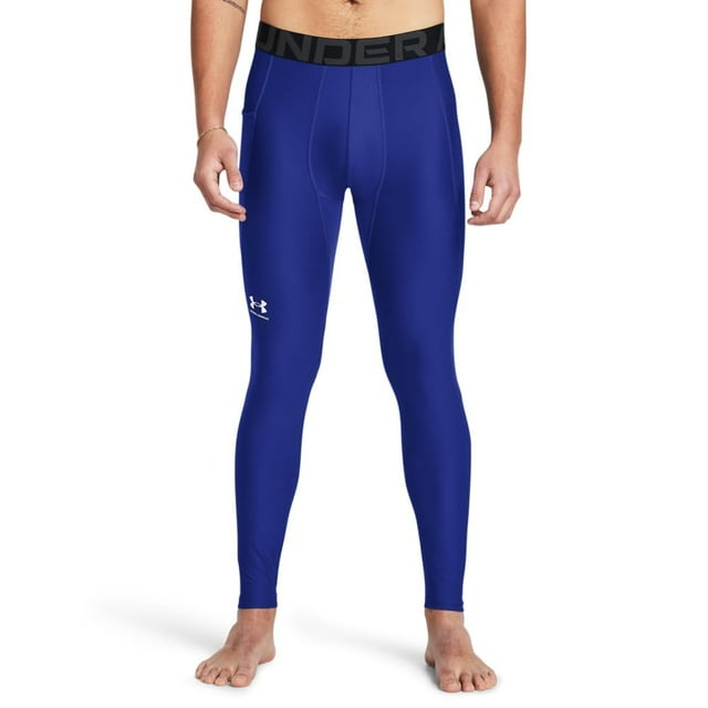 Leggins Under Armour HeatGear Armour para hombre, color azul real/blanco