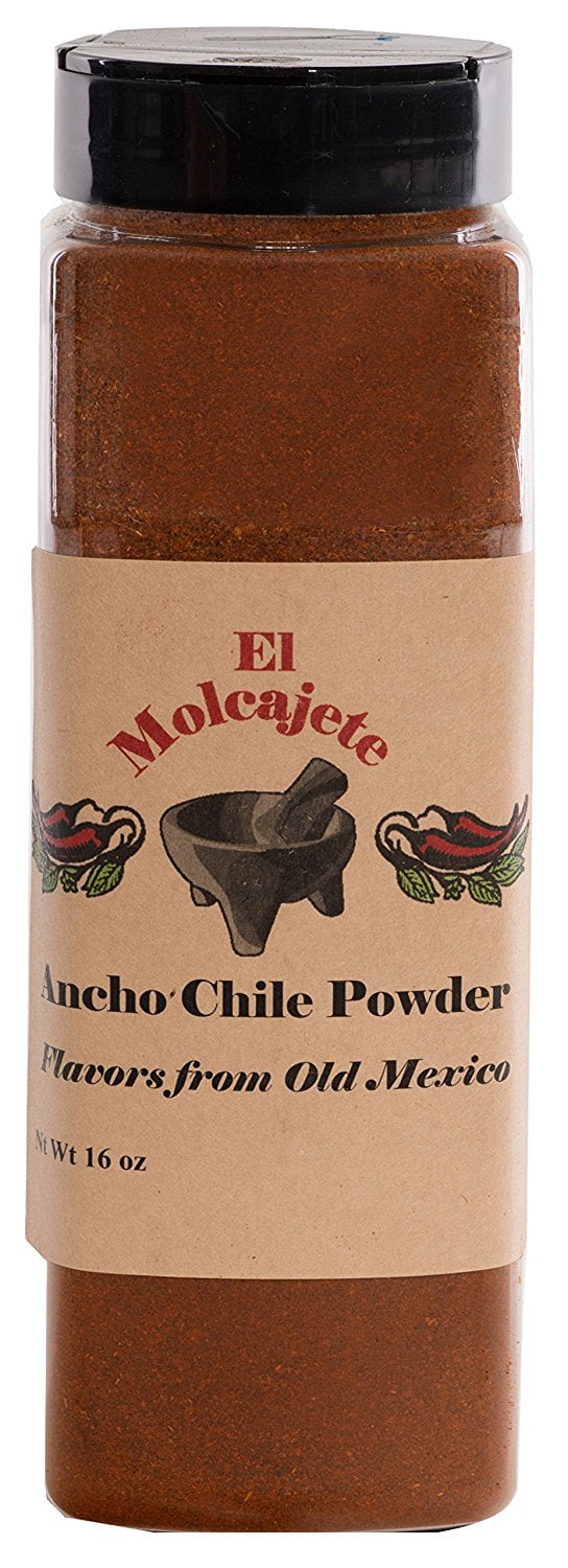 Ground Ancho Pepper Powder 16 oz El Molcajete Brand® for Sauces, Salsa