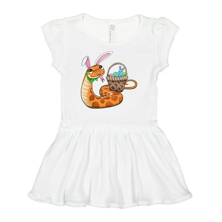 

Inktastic Easter Cute Snake with Basket and Bunny Ears Gift Baby Girl Dress