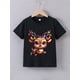 thumbnail image 1 of Adorable Girls' Red Christmas Reindeer Graphic T-Shirt - Soft Cotton & Spandex Blend, Short Sleeve, Crew Neck - Perfect for Summer Celebrations, Girls Christmas Outfits, 1 of 6