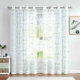 thumbnail image 2 of 2 PC Voile Embroidered Floral Leaf Sheer Curtains for Living Room Grommet Drapes, 2 of 16