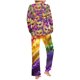 thumbnail image 4 of Puntoco Conjunto de pijama con parte superior y pantalones informales con estampado degradado para mujer, 4 of 5