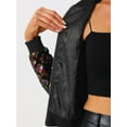 thumbnail image 5 of INSPIRE CHIC Women's  Sequin Stand Collar Long Sleeve Zipper Cropped Bomber Jacket XL Colourful, 5 of 5