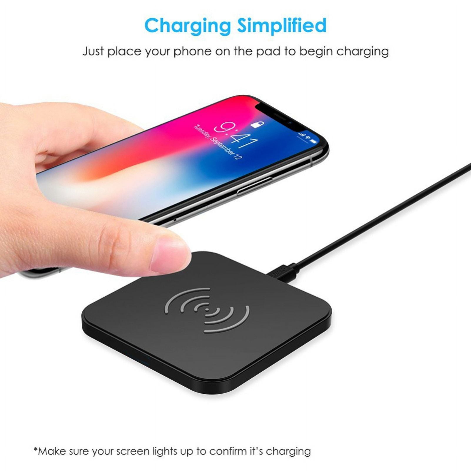 7.5W and 10W Fast Charge Wireless Charger Slim Charging Pad w 36W 2-Port USB Home Wall Charger Quick Type-C [USB-C] Port J6K for Motorola Droid Turbo, Google Nexus 6, 2 Mini MAXX - Nokia 8