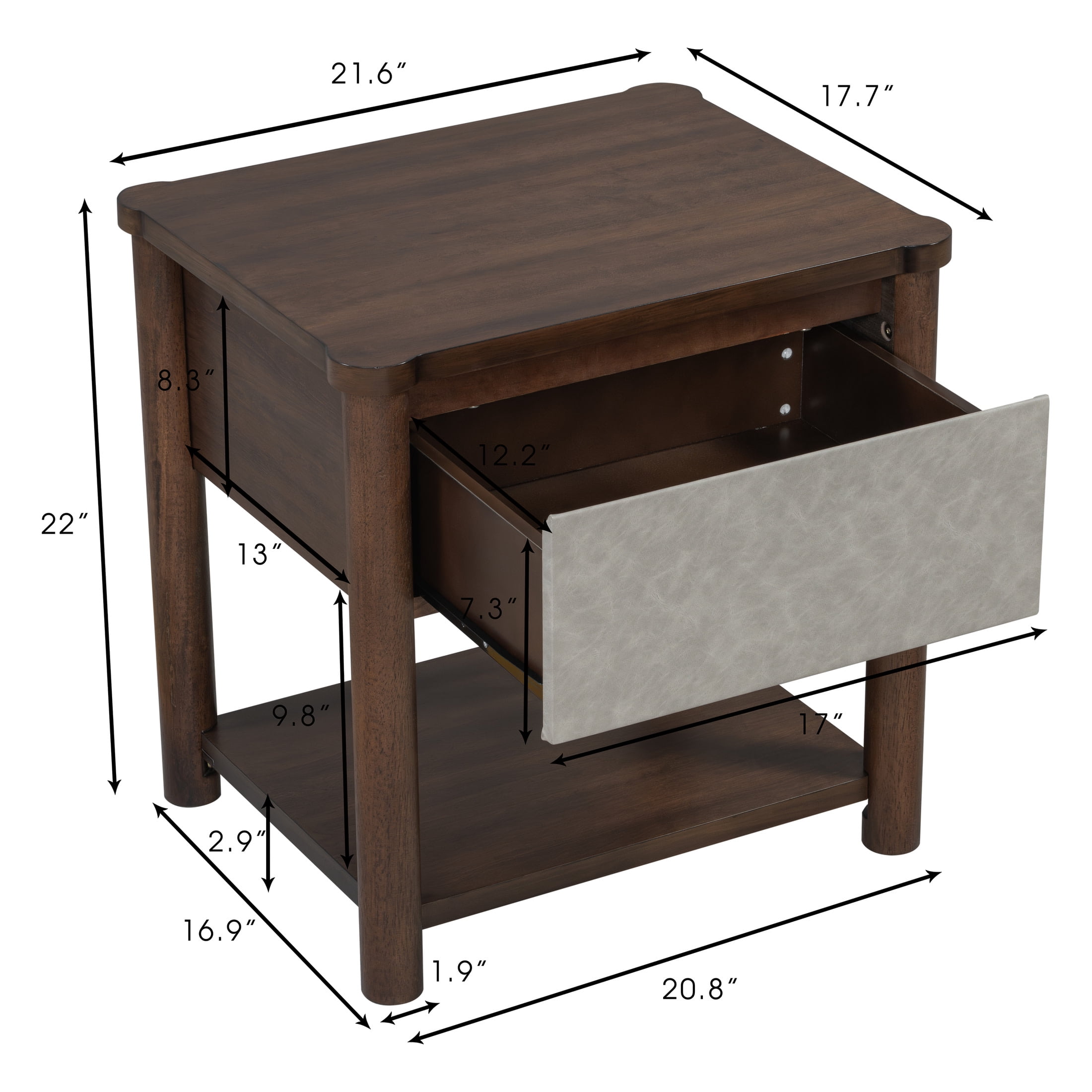 Christopher Knight Home King Wood Bed Frame with 2 Nightstands, Slatted Headboard Design, Walnut
