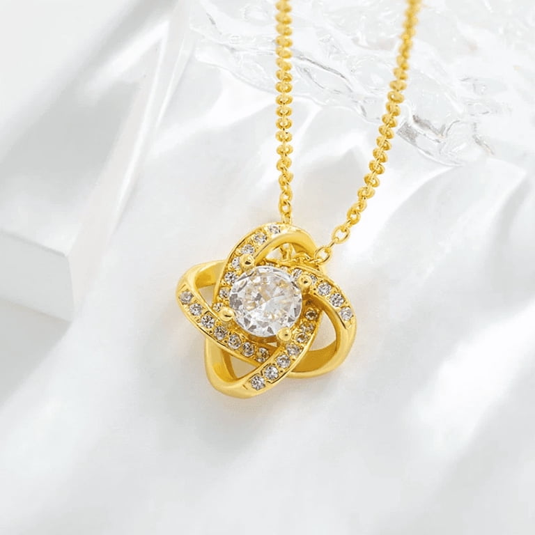1st Wedding Anniversary Wife Paper Anniversary Gift First Anniversary 1  Year Anniversary Her One Year Love Quote, Gold Love Knot Necklace -  Walmart.com