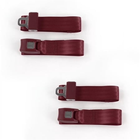 SafeTBoy Standard 2 Point Burgundy Lap Bucket Seat Belt Kit with 2 Belts for 1949-1958 Buick Special
