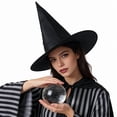 thumbnail image 3 of 12 Pack Black Witch Hats,Halloween Cloth Cone Decor with 328ft Hanging Rope,Durable Nylon for Indoor Outdoor Party Yard,14 Inch Tall Fits All Ages,Great for Festive Displays, 3 of 7