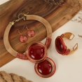 thumbnail image 3 of 3PCS/Set Aluminum Wire Jewelry Resin Round Bead Necklace and Earring Bangle Set for Women Colorful Fashion Costume Accessory for Weddings Parties Everyday Wear, 3 of 3