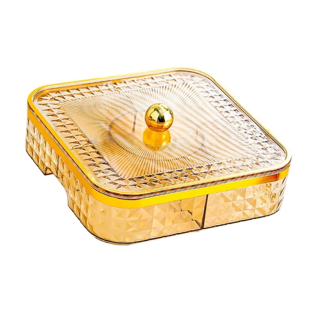 Bandeja para servir dividida, compartimentos para bandeja para servir dulces y nueces, cuenco para servir, plato para aperitivos para bodas, oro