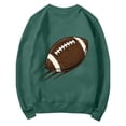 thumbnail image 7 of Game Day Sweatshirt for Women Long Sleeve Crew Neck Gift Football Fan Heart Graphic Football Mom Shirt Comfort Hoodie Trendy Clothes Loose Fit Sports Mom Must Have Oversized Tunic Tops Blackish Green, 7 of 7