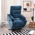 thumbnail image 2 of Electric Power Lift Recliner Chair, Upholstered Sofa Chair with Massage and Heat for Elderly, 165° 3 Positions, 2 Side Pockets, Cup Holders, USB Ports, Power Reclining Chair with Footrest, Blue, 2 of 5