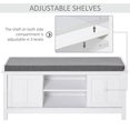 thumbnail image 4 of Yardi Yarda Entryway Shoe Bench Storage Ottoman with Sliding Doors and Padded Seat, Shoe Bench with Adjustable Shelving and 6 Compartments for Indoor, Holds 10 Pairs, White, 4 of 8