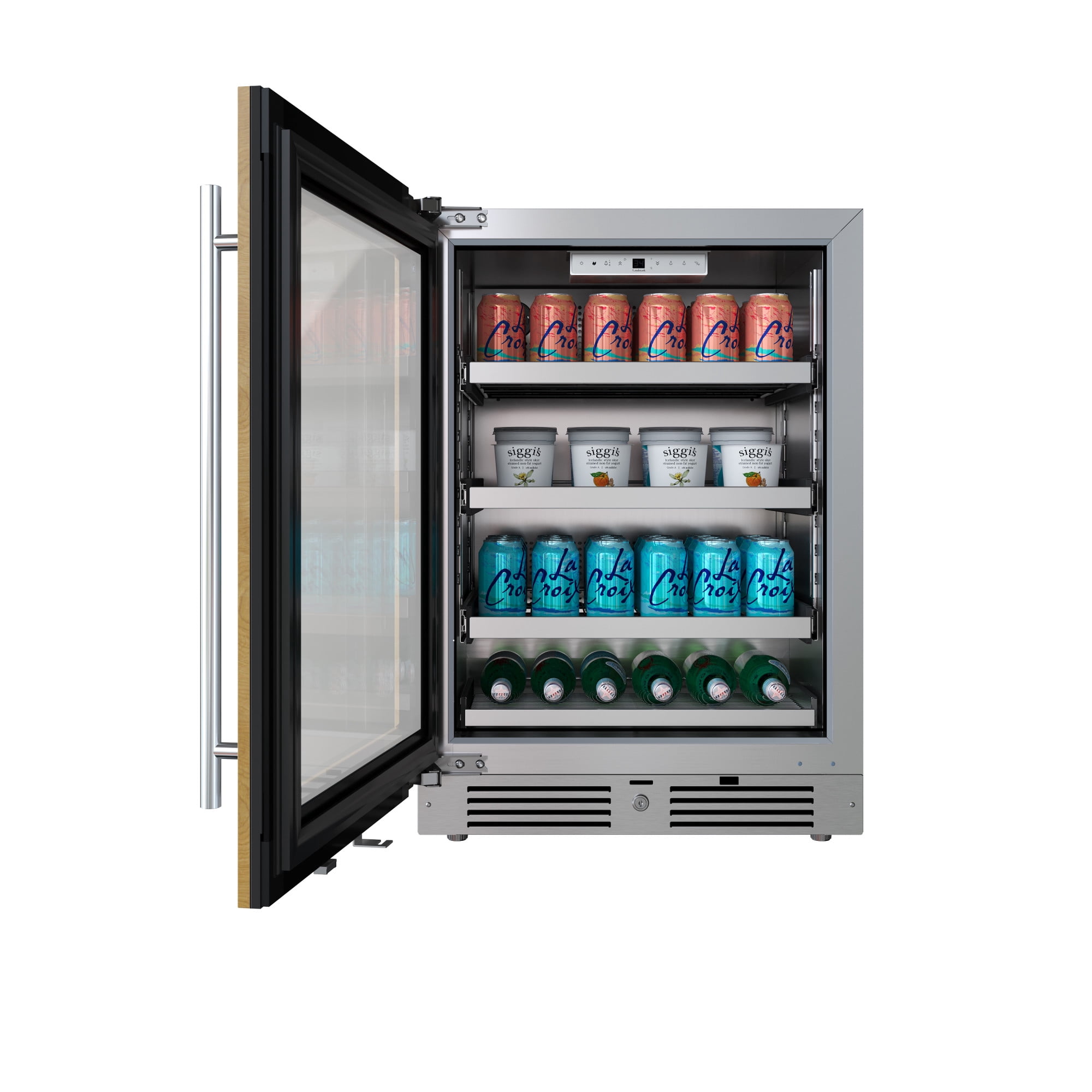Landmark L3124ui1bglh 24" Wide 154 Can Capacity Beverage Cooler - Stainless Steel
