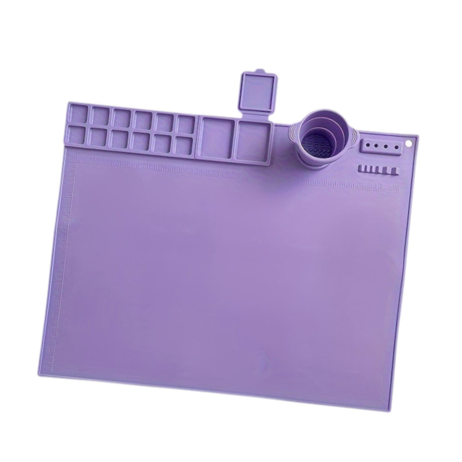 QccHieUs Silicone Painting Mat Artist Mat Multipurpose Easy to Clean Washable Drawing Mat Violet