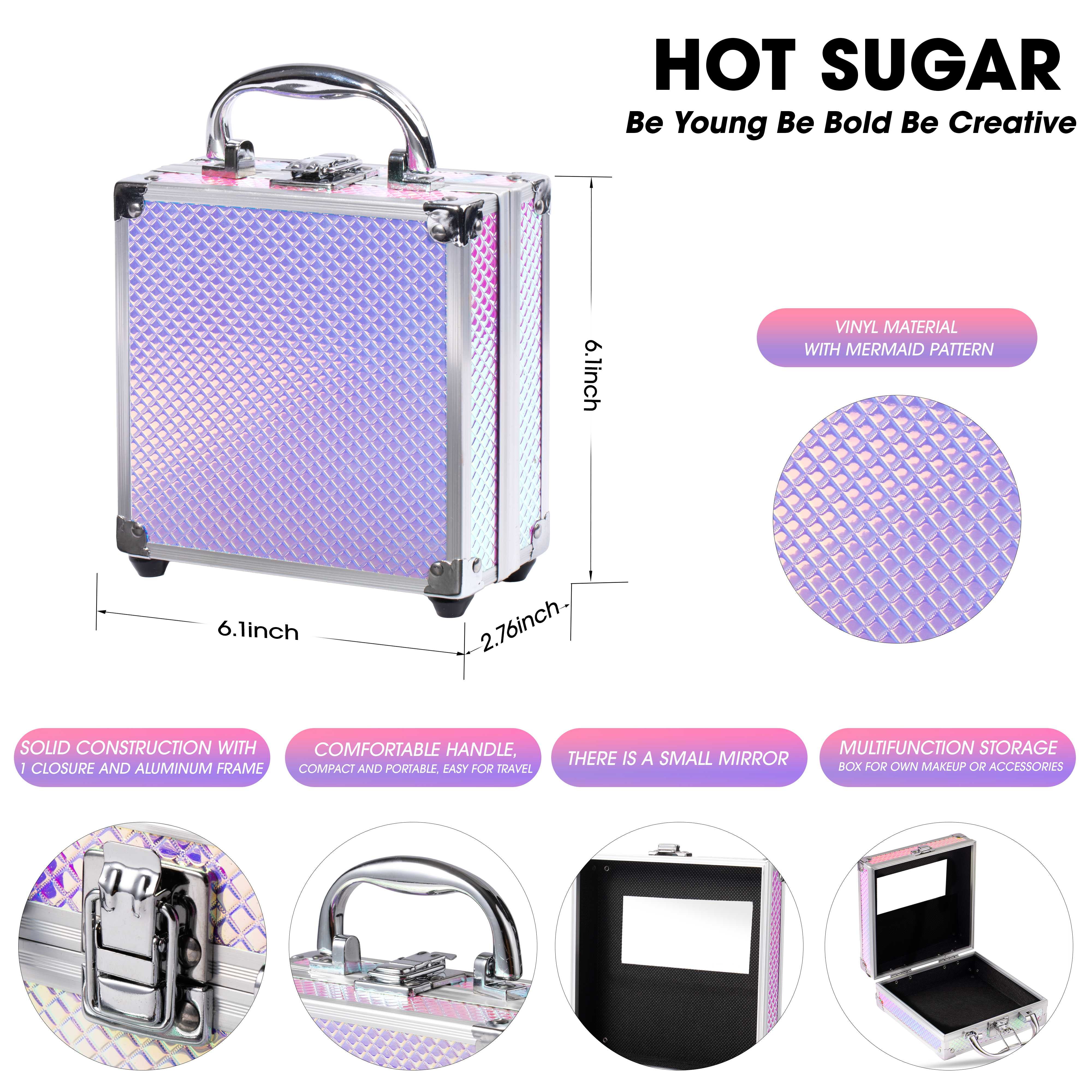 Hot Sugar Girls Makeup Kit, Little Girl Makeup Set, Makeup Kit for Teenagers 13-15 Includes Eyeshadow Lip Gloss Blush Highlighter Bronzer Brush (Mermaid)