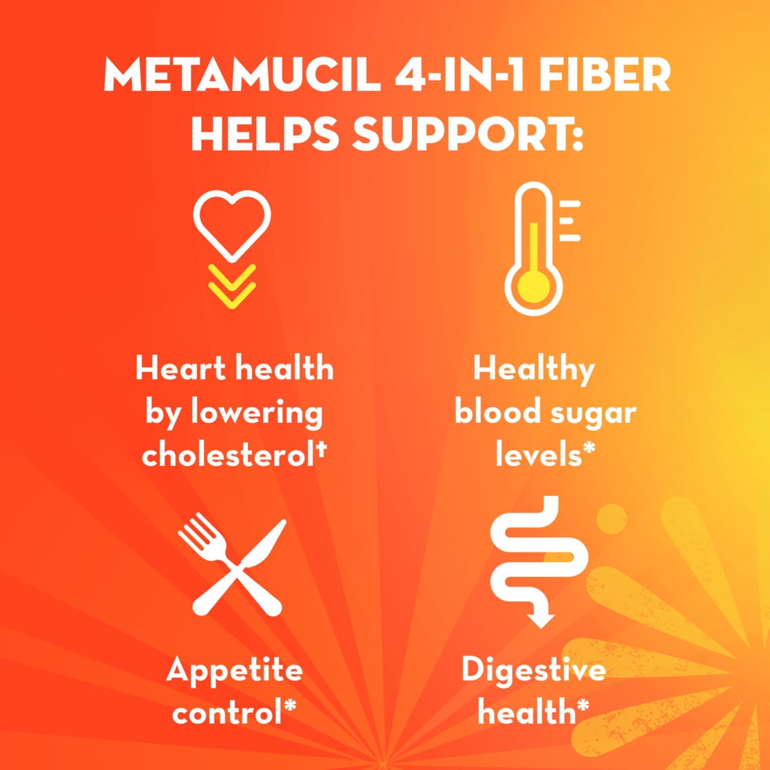Metamucil Fiber Supplement, Sugar-Free, 4-in-1 Fiber Powder, Berry, 114 Servings