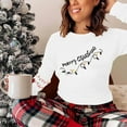 thumbnail image 4 of Womens Long Sleeve Merry Christmas T-Shirts Casual Merry and Graphic Tee Christmas Tree Tops, 4 of 7